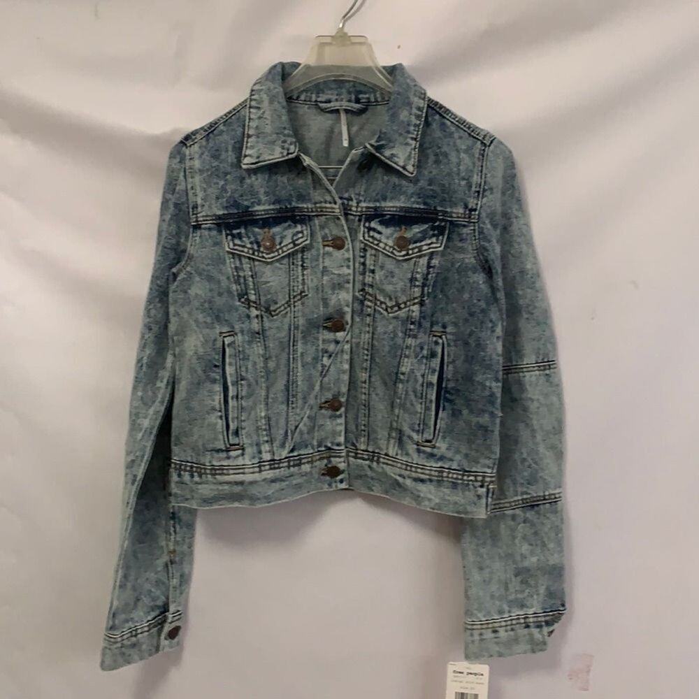 NWT FREE PEOPLE INDIGO ACID WASH‎ DEMIN XS